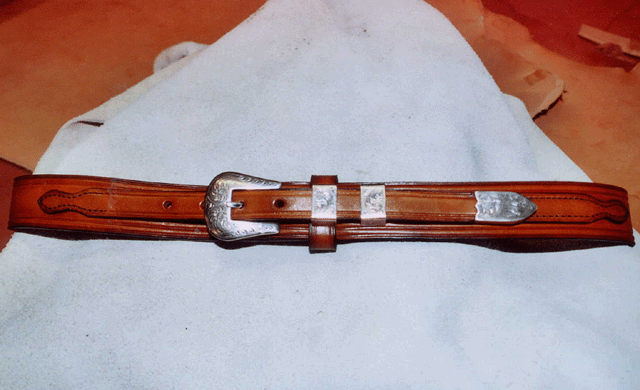 1 1/2" Old West English Bridle Leather Ranger Belt