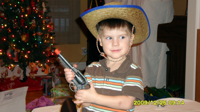 Aidan with his Cap Gun Belt & Holster Set