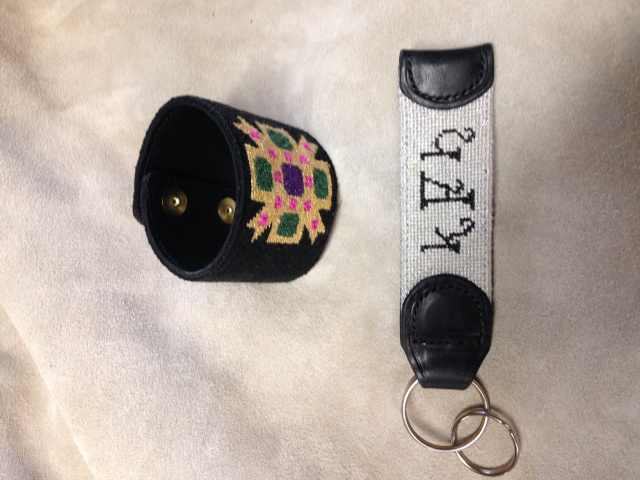 Needlepoint Cuff and Keychain