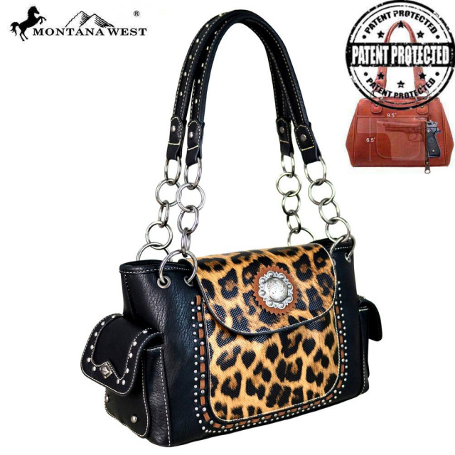 MW668G-8085 Montana West Concho/Safari Collection Concealed Carry Satchel and FREE Coordinating Wall