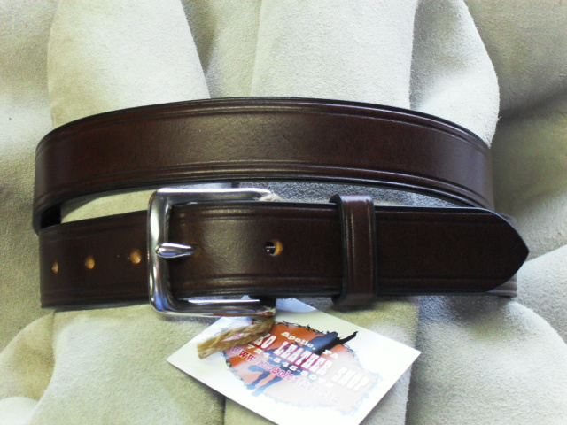 1 1/4" English Bridle Leather Creased Dress Belt 