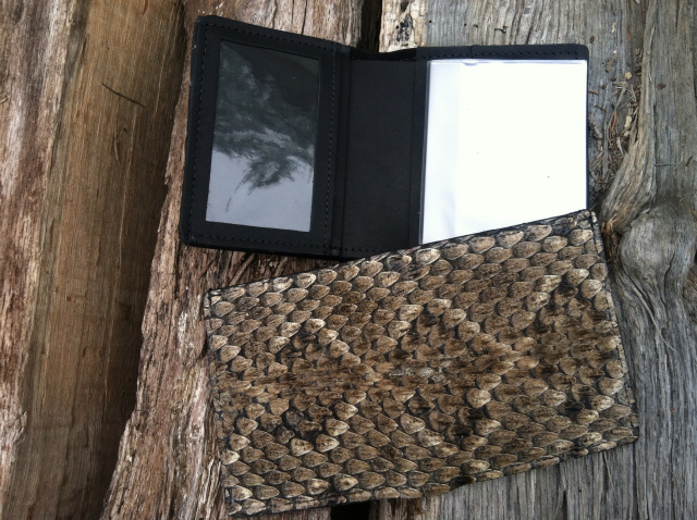 Bifold Snakeskin Wallet with window or card slots