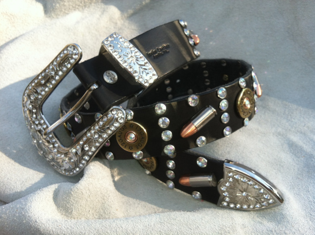 1 1/2" Shotgun Shell and Bullet Bling Belt