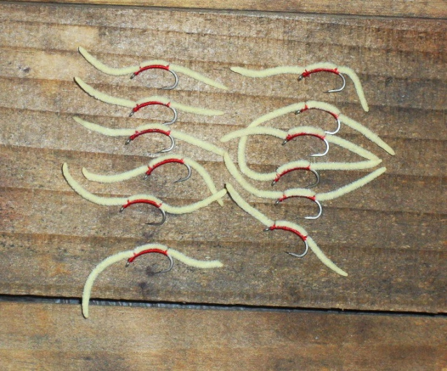Chenille Worms - Fly Fishing Flies - One Dozen