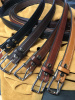1 1/2" English Bridle Leather Stitched Belt