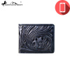 PWS-W001 Genuine Tooled Leather Collection Phone Charging Men's Wallet