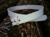 1 1/2" Stitched White Leather Belt